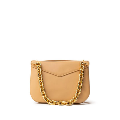 Beige Leather Shoulder Bag