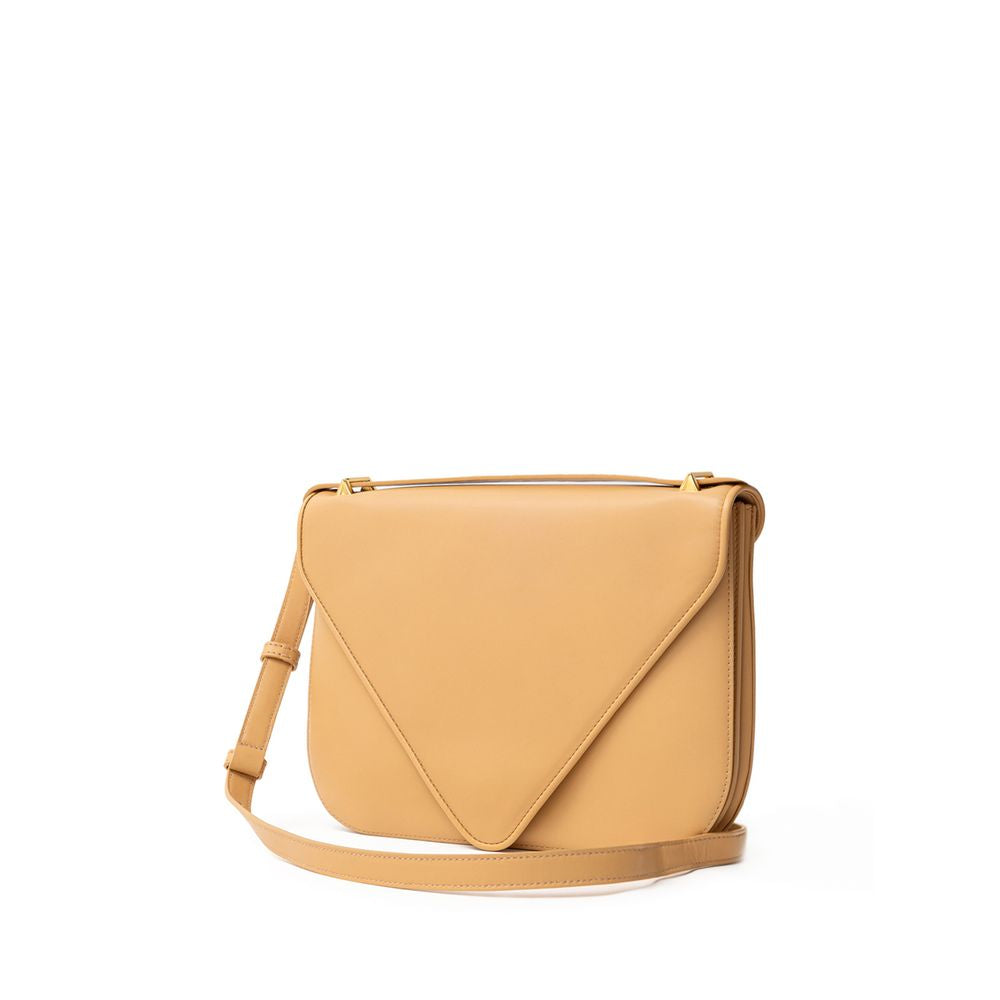 Beige Leather Shoulder Bag