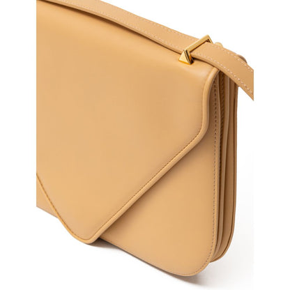 Beige Leather Shoulder Bag