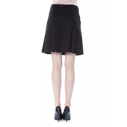 Black Polyester Mini Skirt