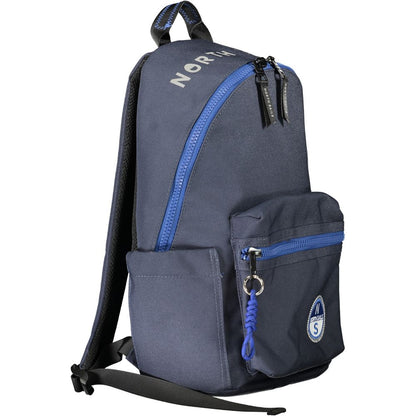 Blue Polyester Men Backpack