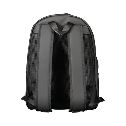 Black Polyethylene Men Backpack