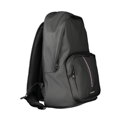 Black Polyethylene Men Backpack