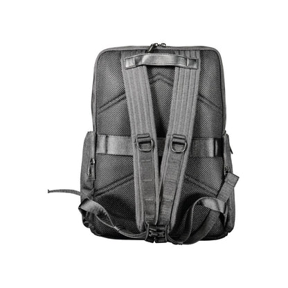 Black Polyester Men Backpack