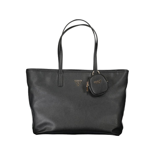 Black Polyethylene Women Handbag