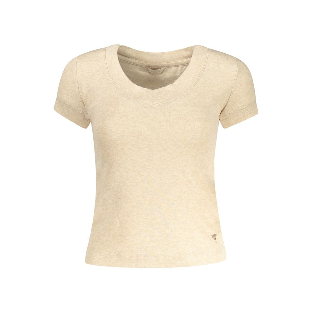 Beige Polyester Women Top