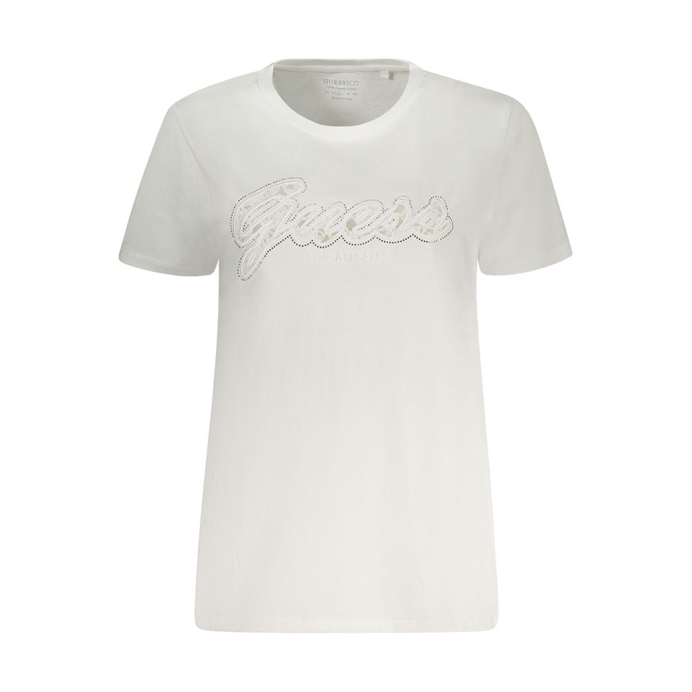 White Cotton Women T-Shirt