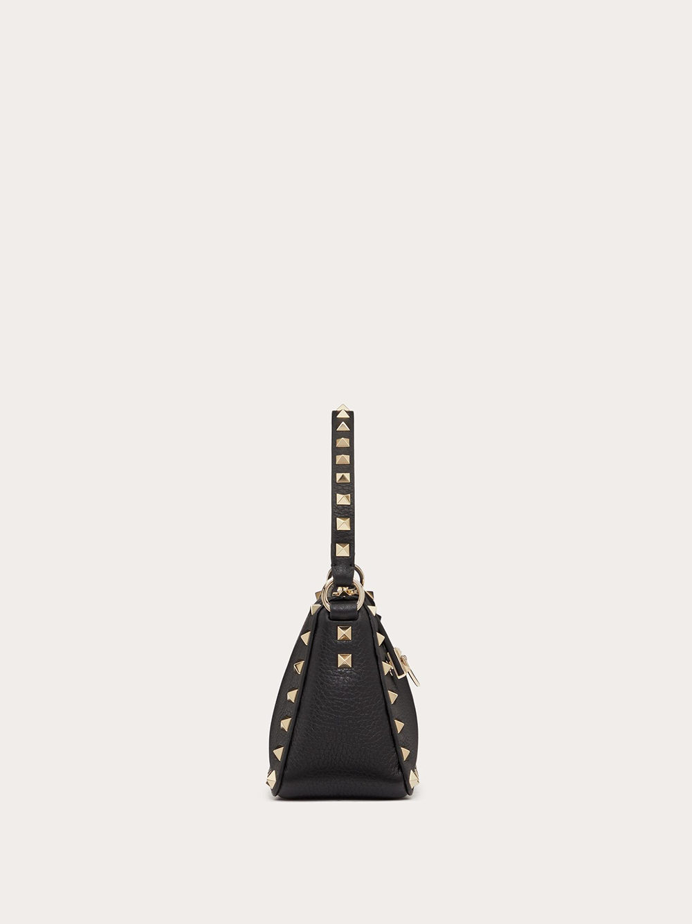 Black Garnet Calfskin Small Rockstud Shoulder Bag