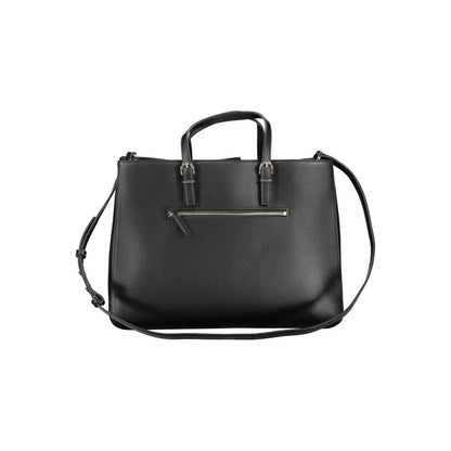 Black Polyethylene Women Handbag