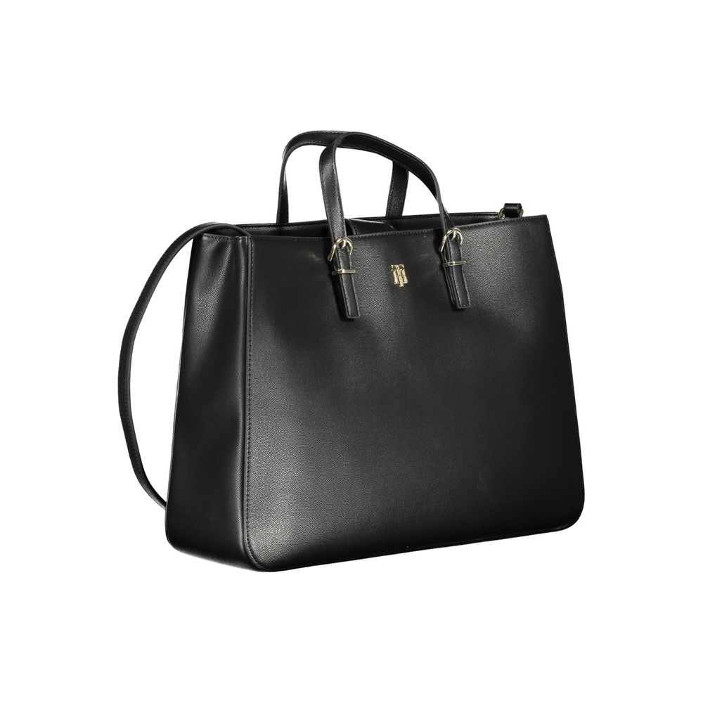 Black Polyethylene Women Handbag