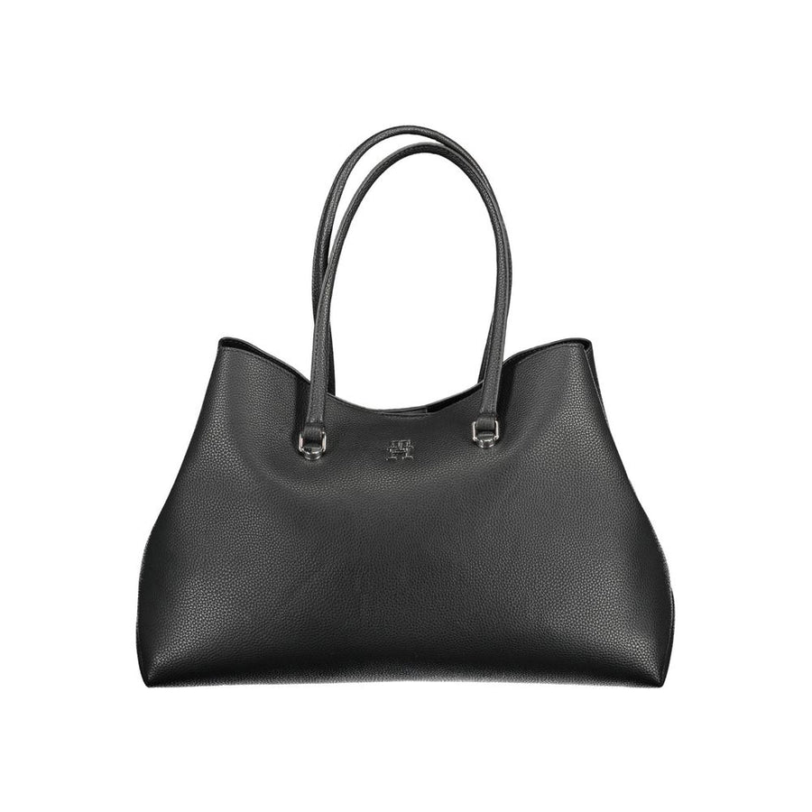 Black Polyester Women Handbag