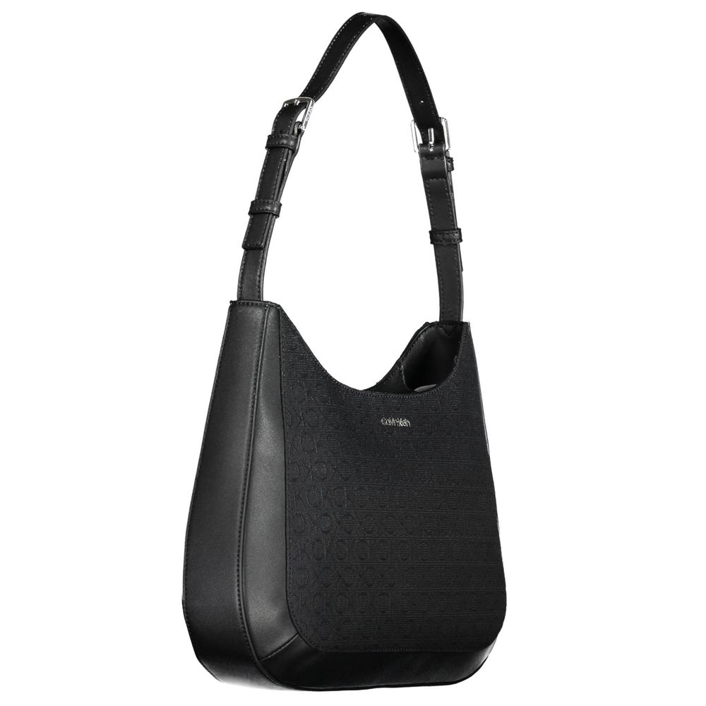 Black Polyester Women Handbag