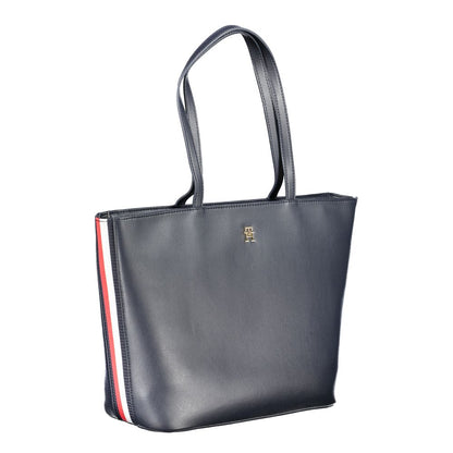 Blue Polyester Handbag