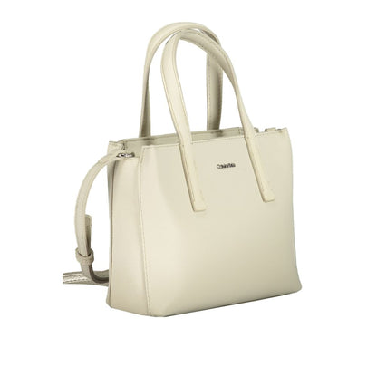 Beige Polyester Handbag