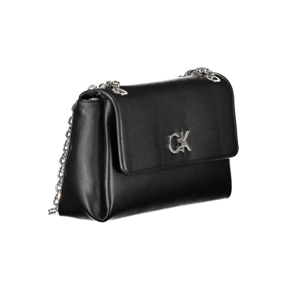 Black Polyethylene Women Handbag