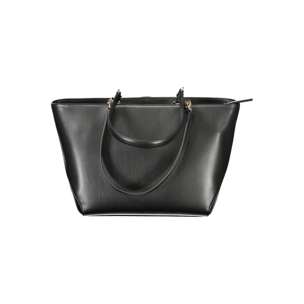 Black Polyethylene Women Handbag