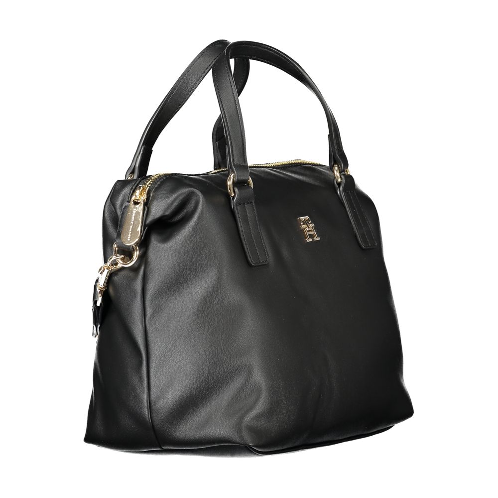 Black Polyester Women Handbag