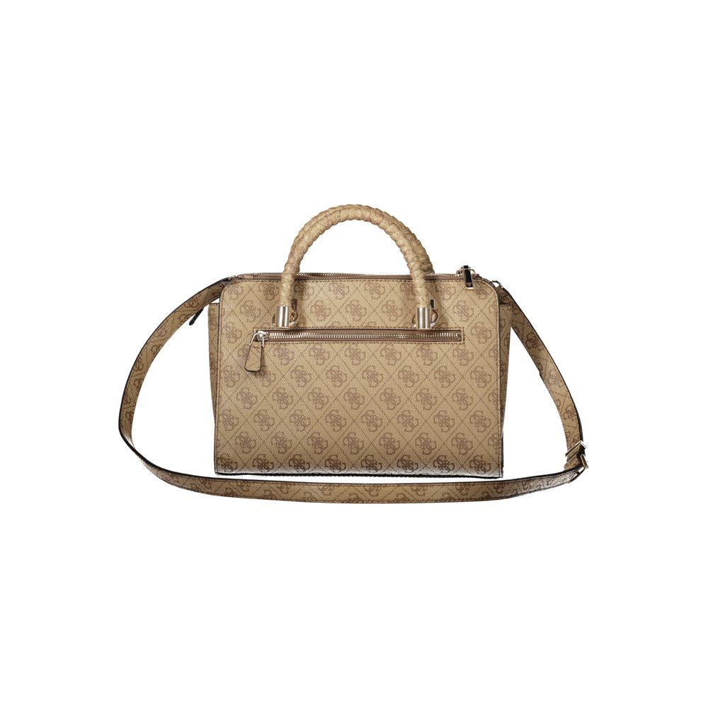 Beige Polyethylene Women Handbag