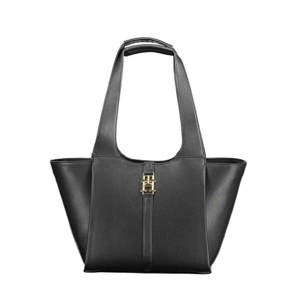 Black Polyethylene Women Handbag