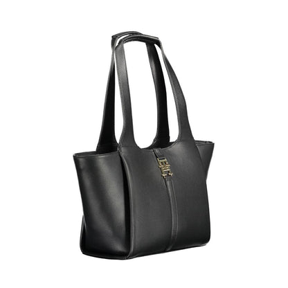 Black Polyethylene Women Handbag