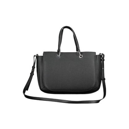 Black Polyethylene Women Handbag