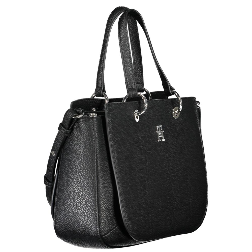 Black Polyethylene Women Handbag