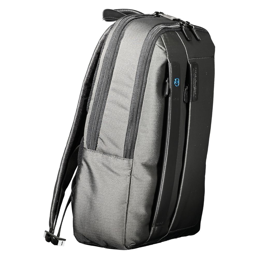 Gray Polyester Men Backpack