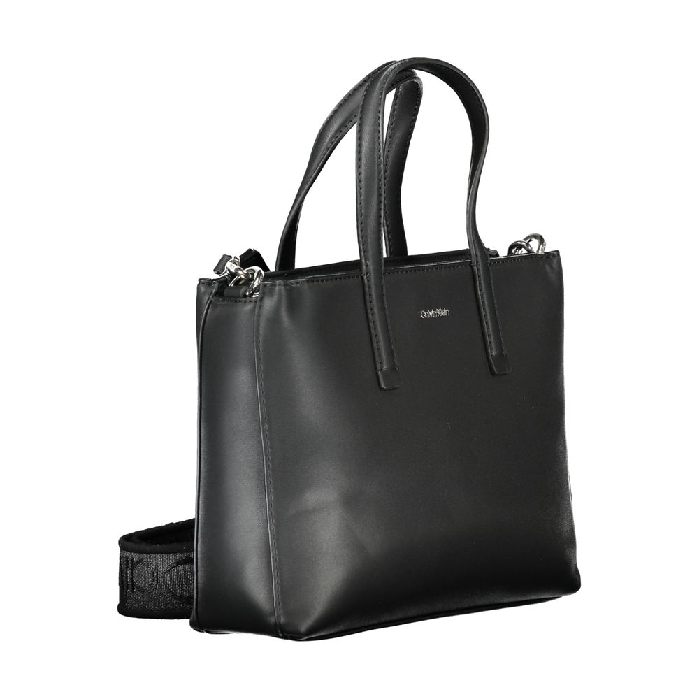 Black Polyester Women Handbag