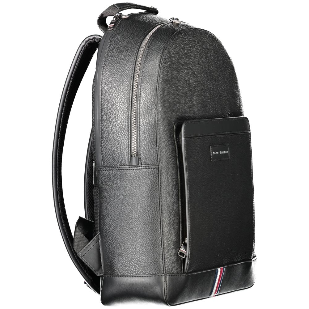 Black Polyethylene Men Backpack