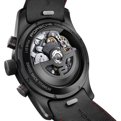 Black Leather Sport Watch