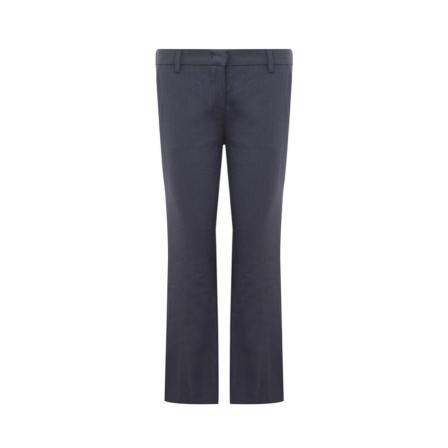 Blue Linen Casual Pants