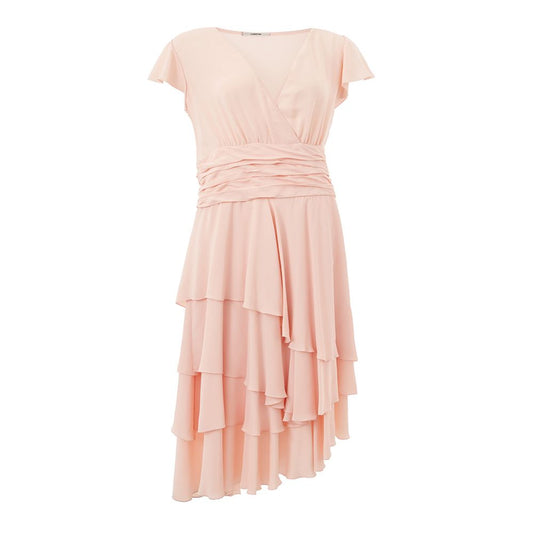 Pink Acetate Casual Dress