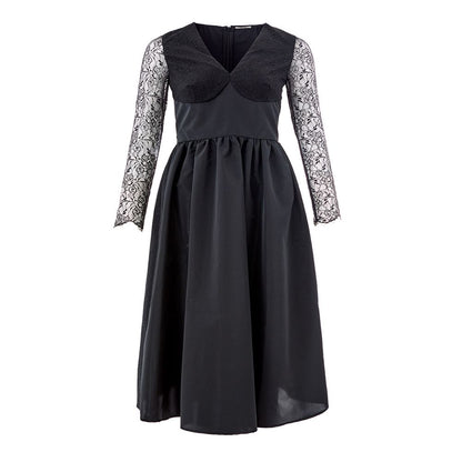 Black Polyester Cocktail Dress