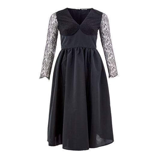 Black Polyester Cocktail Dress