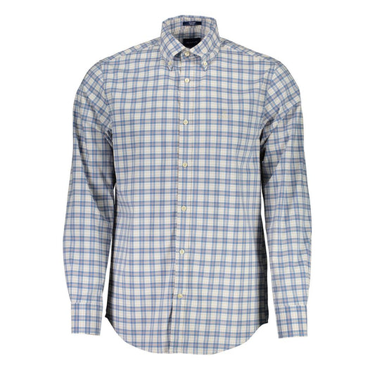 Blue Cotton Men Shirt