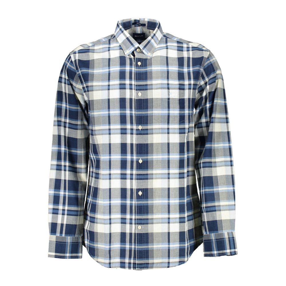 Blue Cotton Men Shirt