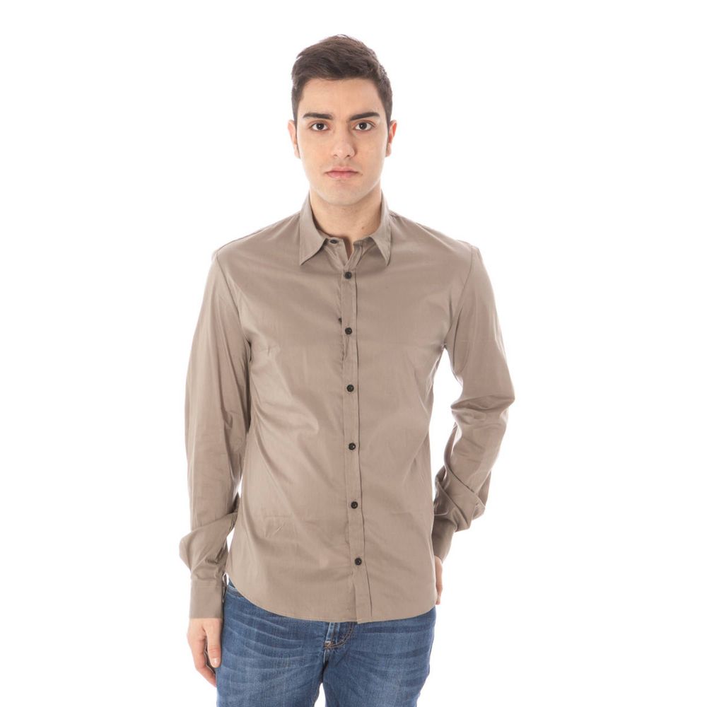 Green Cotton Men Shirt