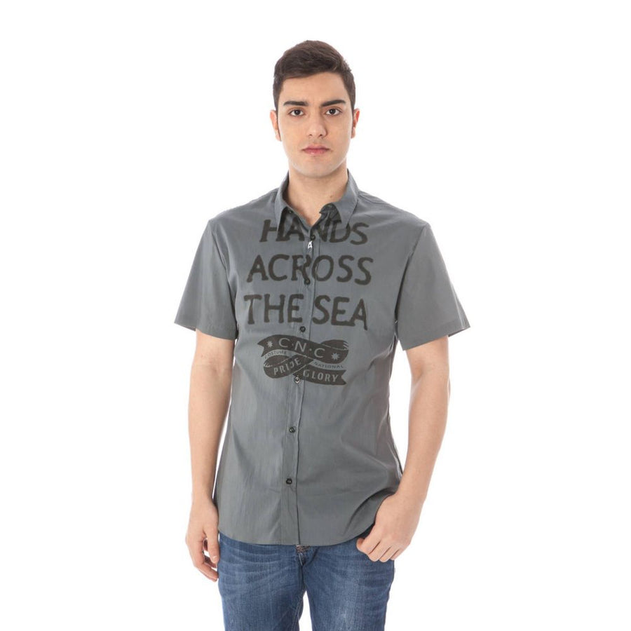 Gray Cotton Men Shirt