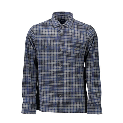 Blue Cotton Men Shirt