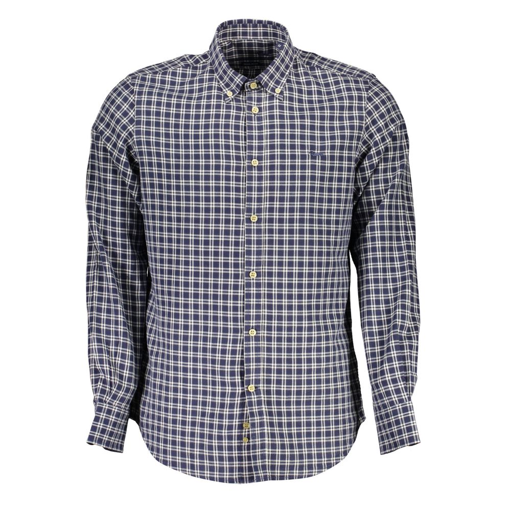 Blue Cotton Men Shirt