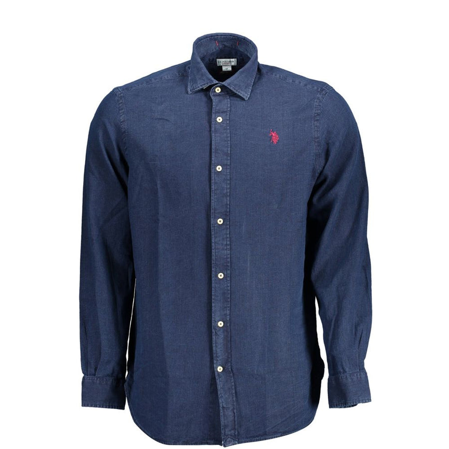 Blue Cotton Men Shirt