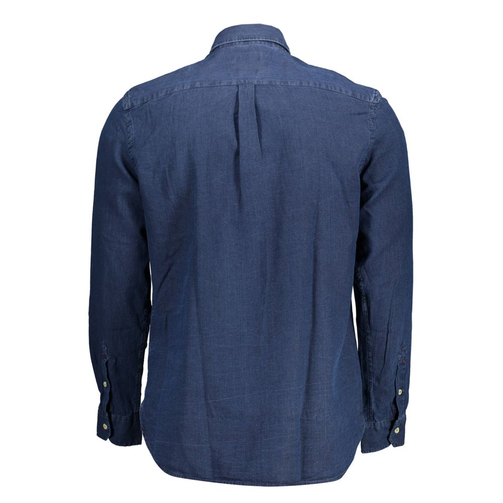 Blue Cotton Men Shirt