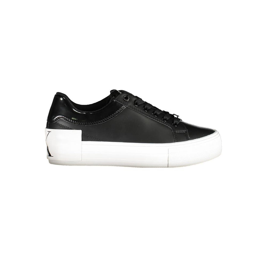 Black Leather Women Sneaker