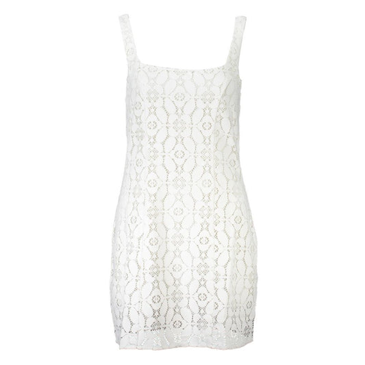 White Polyester Women Dress