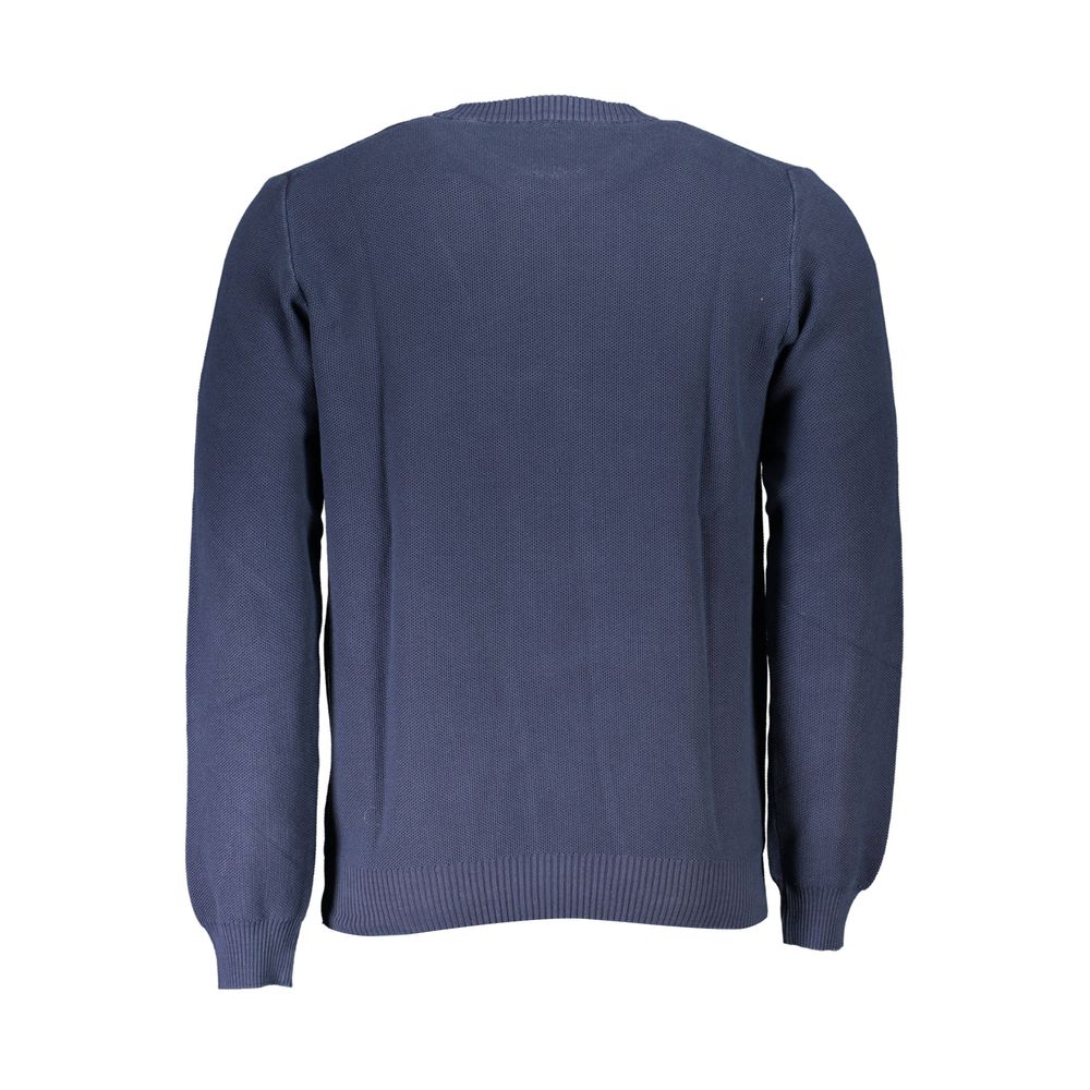 Blue Cotton Men Sweater