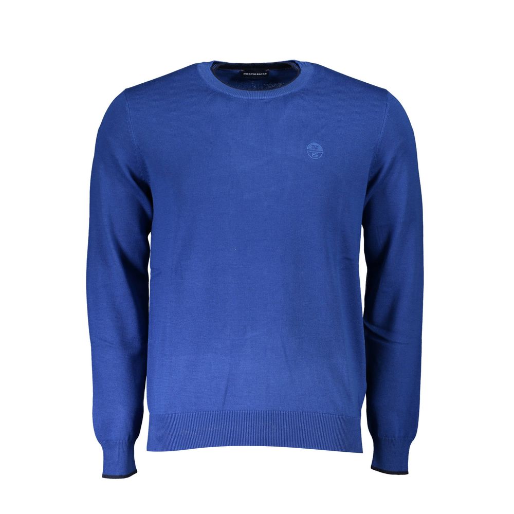 Blue Cotton Men Sweater