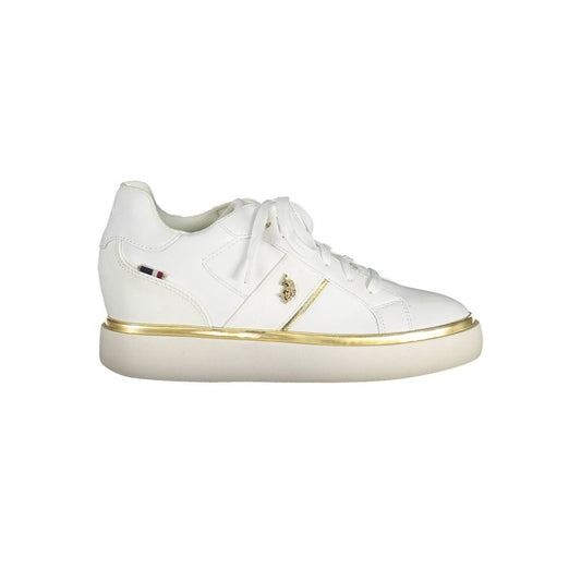 White Polyester Women Sneaker