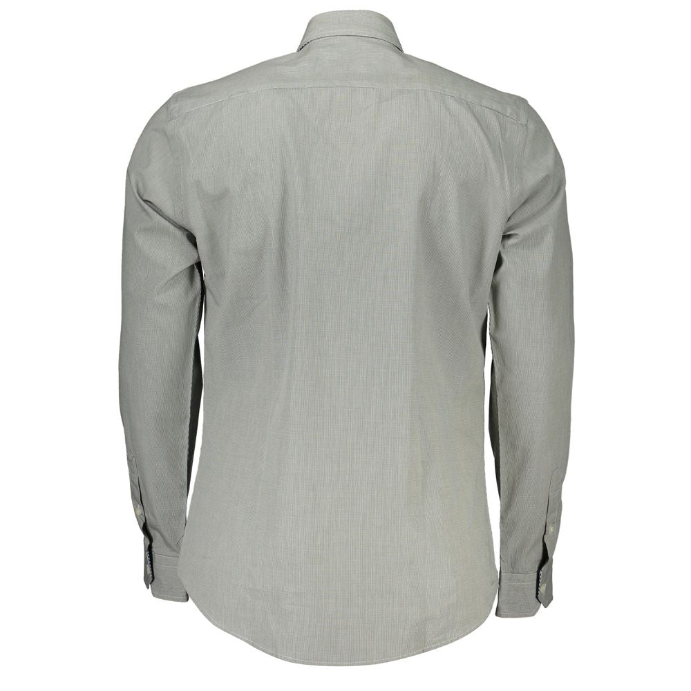 Elegant Green Slim Fit Long Sleeve Shirt