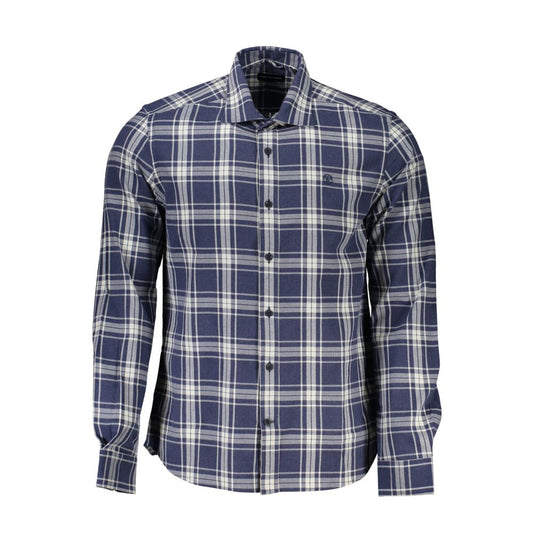 Blue Cotton Men Shirt