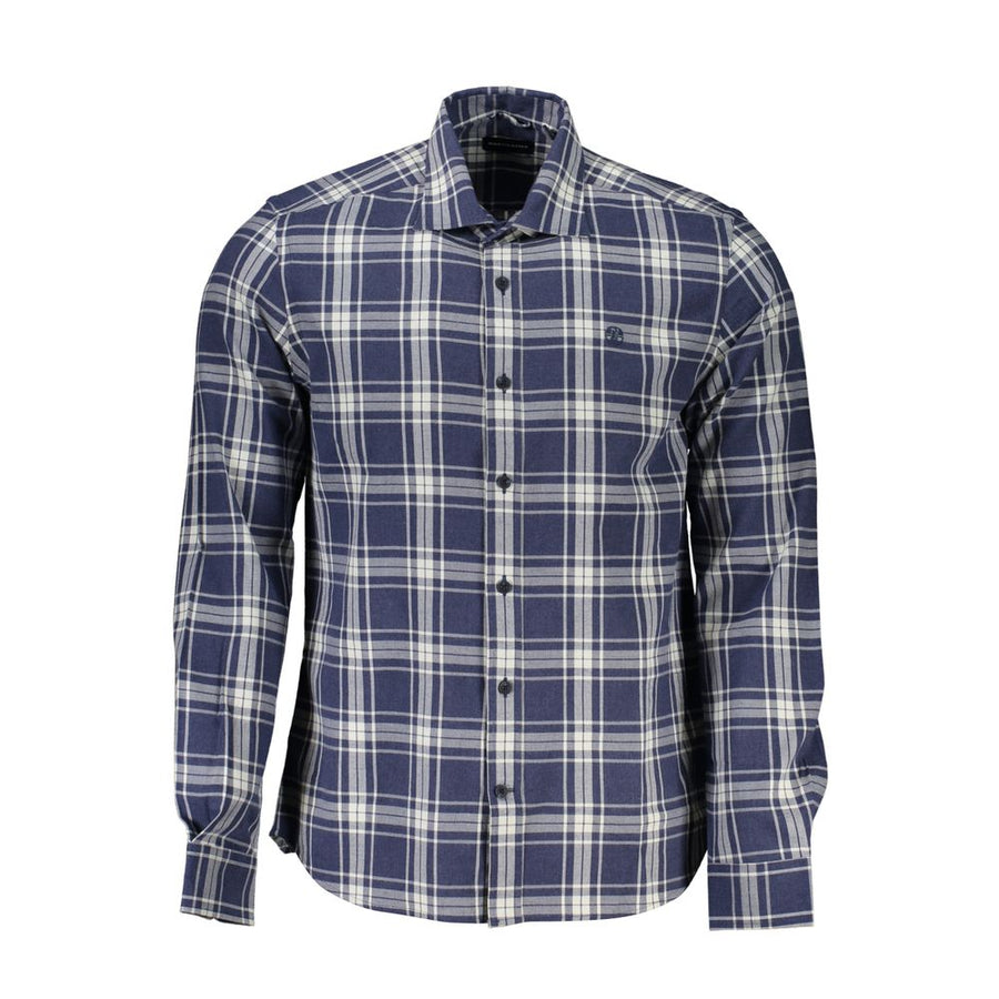 Blue Cotton Men Shirt